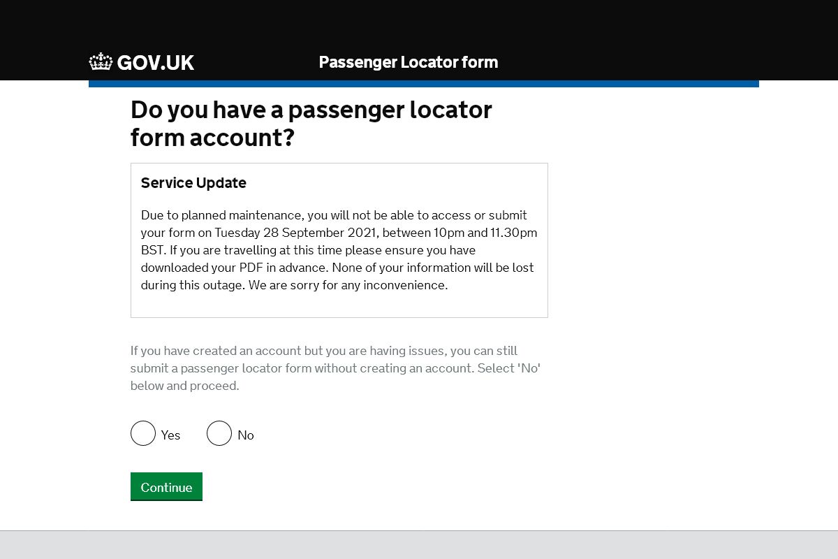 Passenger Locator Form