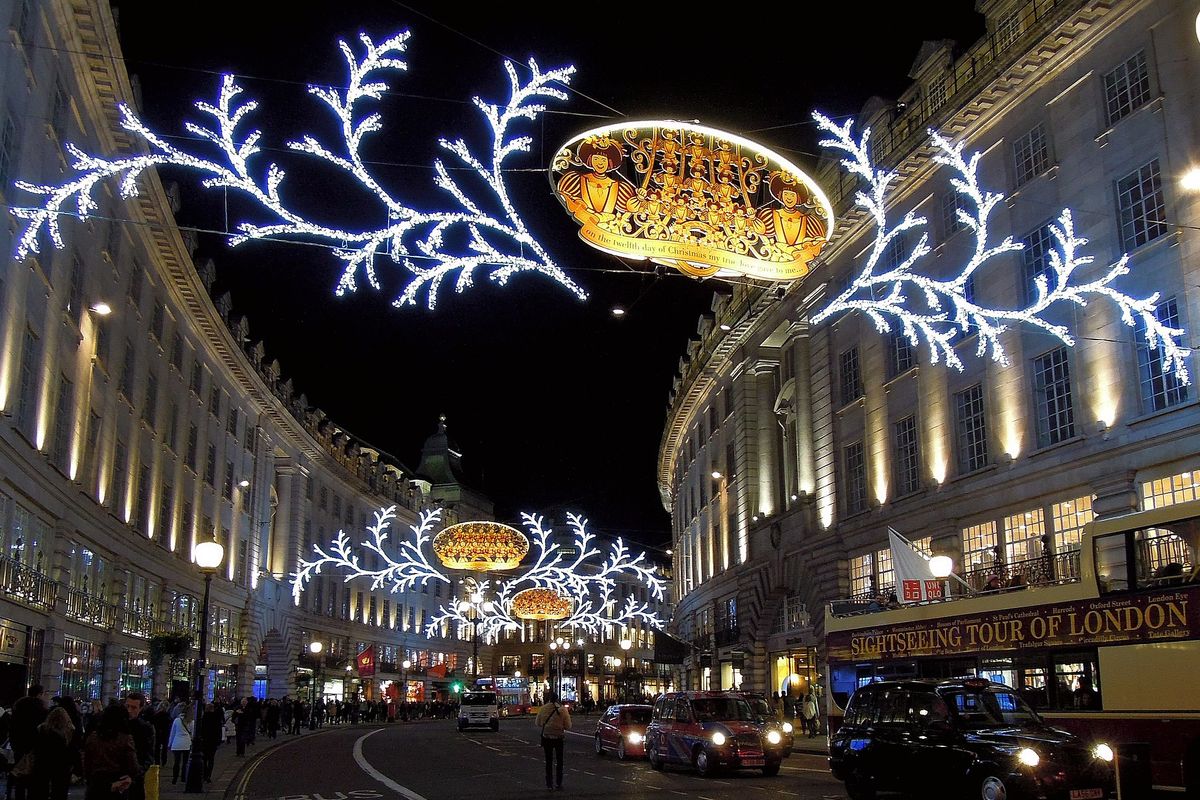 illuminations de Noël sur Regent Street à Londres