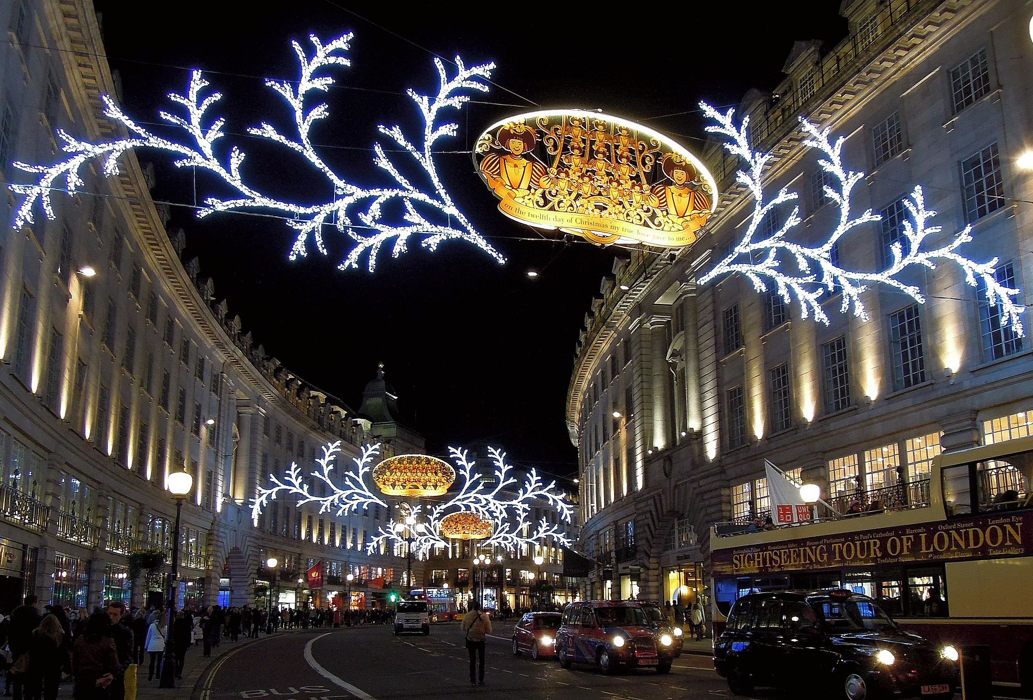 Visite de Londres en bus pour voir les illuminations de Noël