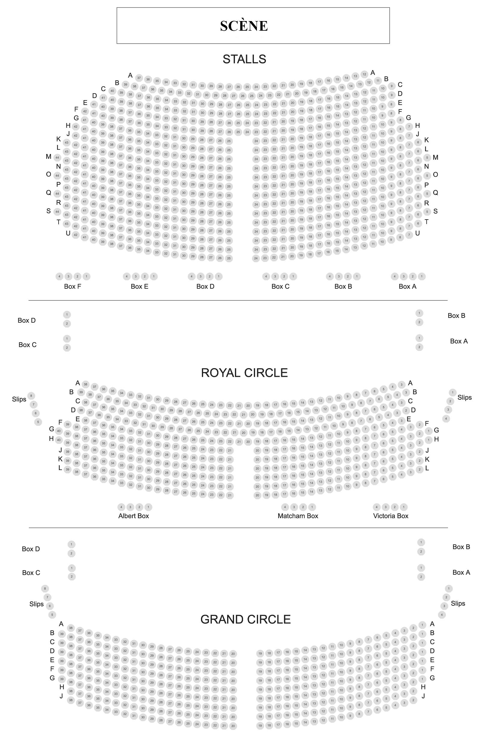 Plan du Victoria Palace Theatre de Londres