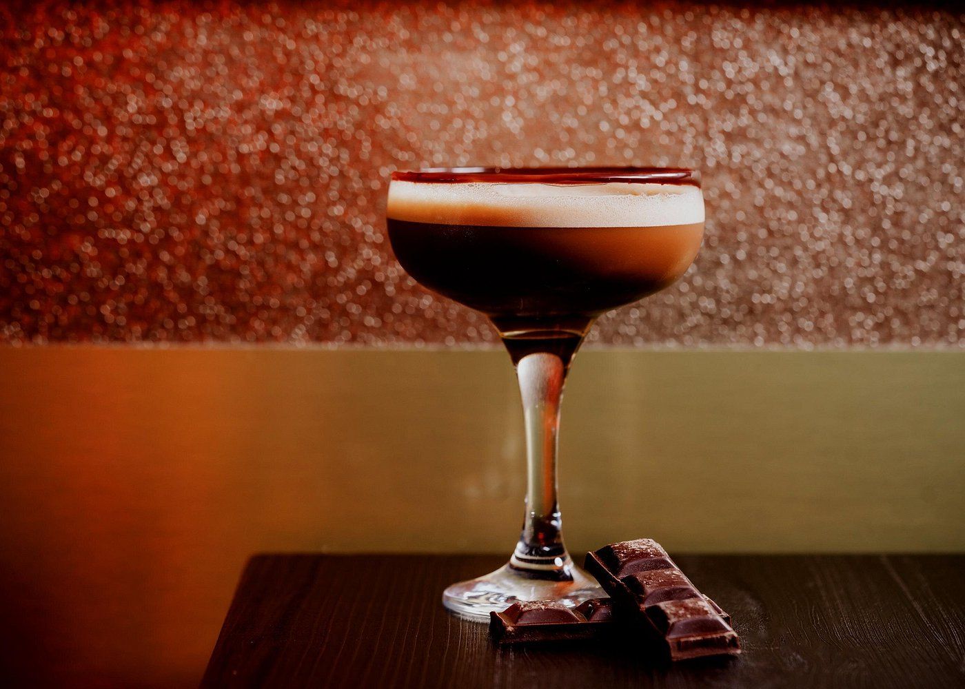 Cocktail sur une table au Chocolate Cocktail Club de Londres