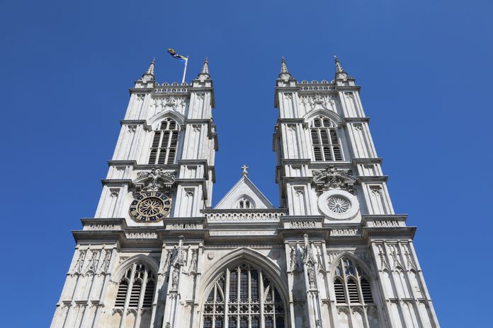 Façade de l'abbaye de Westminster à Londres