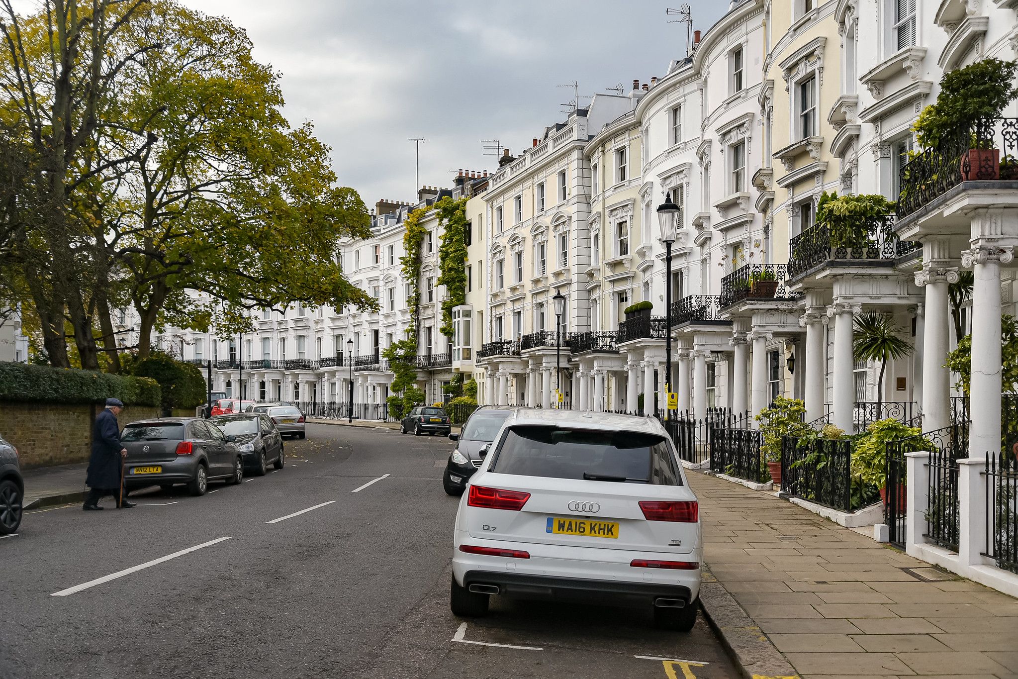 Alignement de maisons dans le quartier de Notting Hill