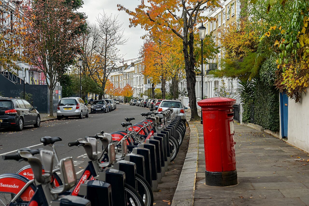 Vue d'une rue dans le quartier de Notting Hill