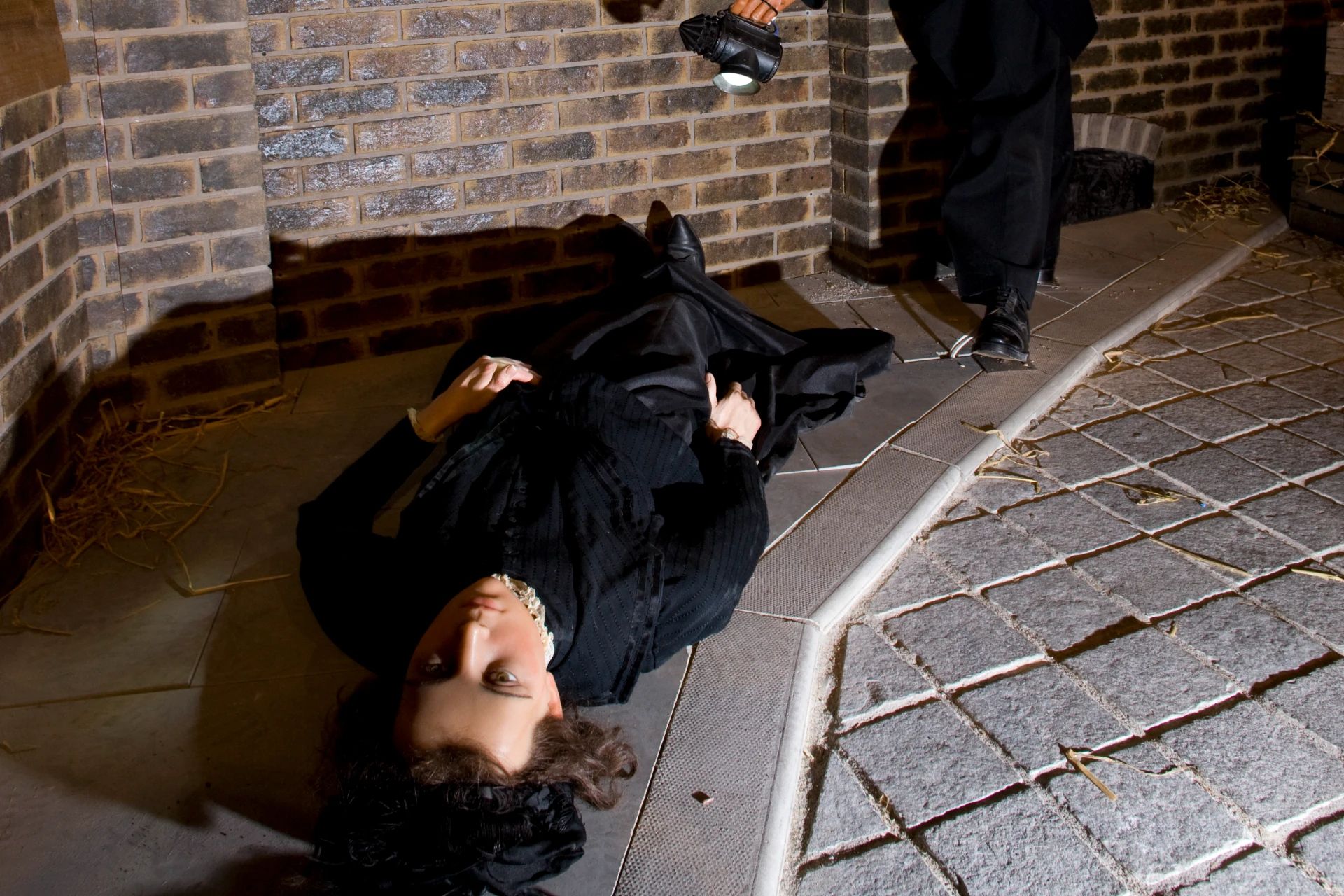 Reproduction d'une scène de crime au musée Jack l'éventreur à Londres